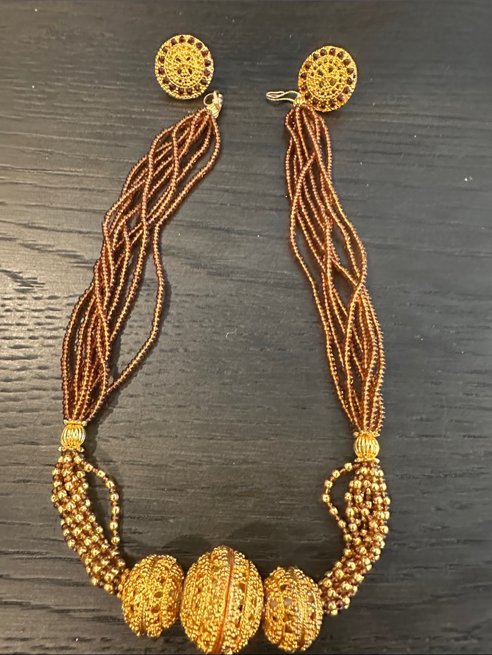 Gold-Tone Beaded Statement Necklace - Women Jewelry
